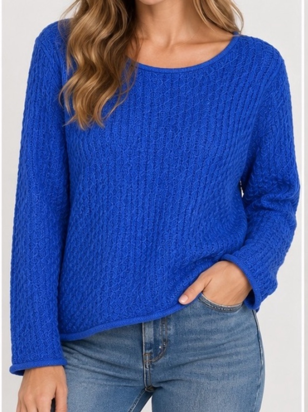 Liz‎ Claiborne Chunky Blue Sweater